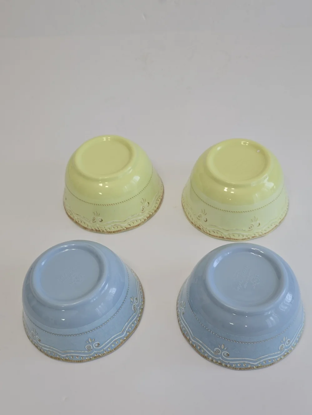 Lenox Set Of 4 French Perle Bowls Melamine Pistachio Green Ice Blue 5 5/8